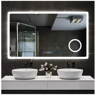 duschspa Badspiegel Wandspiegel Badezimmerspiegel mit LED Beleuchtung, LED Spiegel 100cm breit TYP-B | 100 cm x 60 cm x 3.3 cm