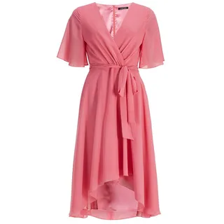 SWING Cocktailkleid - Wickeloptik - Vokuhila-Kleid aus nachhaltigem Chiffon rosa 36