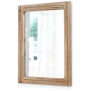 AAZZKANG Rustikaler Spiegel für Wand, rechteckig, Holzrahmen, Spiegel, 70 x 50 cm, Bauernhaus, Schlafzimmer, Badezimmer, dekorativer Spiegel