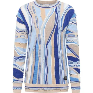 Carlo Colucci Pullover Fazio creme / enzian / himmelblau S