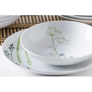 Kahla 39G232A50001C Five Senses Wildblume Tafelset 12tlg. | Tafelservice für 6 Personen mit Blumenmuster blau/rot aus Porzellan