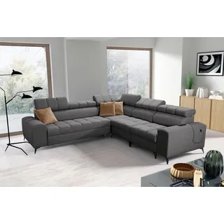 All4All Ecksofa mit Schlaffunktion Gonti III 280x280 cm - Schlafsofa mit Bettkasten - Sofa in L-Form - Wohnlandschaft XXL - Eckcouch Groß - Seite Rechts - Dunkelgrau - Gewebe - Modern 26