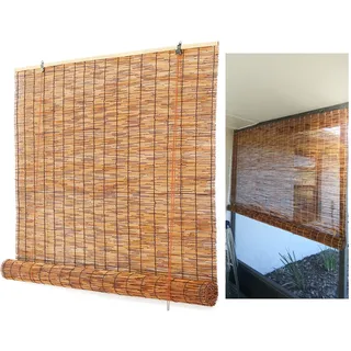 Bambus Rollo Outdoor Wetterfest Bambusrollo für Außen Jalousien Lichtfilter Bambus Raffrollo Schilf Vorhang 90x200cm 120x160cm 100x140cm Rollo Bambus für Balkon Garten ( Size : 90cm Breit x 150cm Hoch