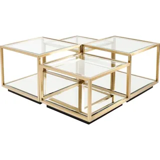 KARE DESIGN Couchtisch Luigi 83104 Glas Gold Messing