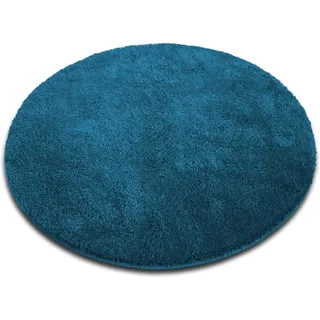Floordirekt Badematte Sky, Badteppich in Rund, Dichtes, Flauschiges Wohlgefühl für Ihr Zuhause, Badvorleger rutschfest waschbar, schadstoffgeprüft (Petrol, 120 cm (Rund))