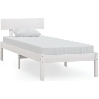 vidaXL Massivholzbett 90 x 200 cm Weiß
