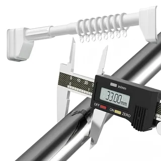 Gardinenstange Ohne Bohren, 0.4m-5.0m, Ø33mm Teleskop-Duschvorhangstange, Ausziehbare Teleskopstange, Klemmstange Lange verstellbare Gardinenstange für große Fenster(Weiß,70-120cm (28-47in))