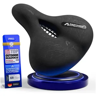 Alpensattel Fahrradsattel Alpensattel 3.0 in 3 Ausführungen wählbar (1-tlg), Ergonomisch, mit Aussparung und Memory Foam für Damen und Herren Komfort PRO