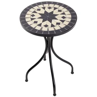Butlers Beistelltisch, Beige, Metall, Keramik, 35x54x35 cm, Gartenmöbel, Gartentische, Beistelltische outdoor