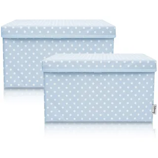 Lifeney Aufbewahrungsbox 37 x 25 x 21 cm 2-tlg. hellblau