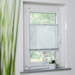 Liedeco Klemmfix-Jalousie, Aluminiumjalousie | Montage ohne Bohren | B 60 cm x H 130 cm | weiß