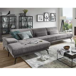 Ecksofa Couch links MP-IN20126 Famosa grey mit Sitztiefenverstellung