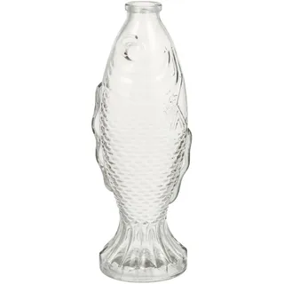 Housoutil Karaffe Fischform aus Klarem Glas Dekorative Fischflasche Vase für Blumen Handwerklich Gefertigt Langlebig Wohnaccessoire