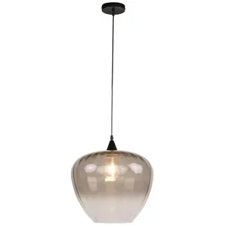 Dieter Knoll Hängeleuchte Waco, Grau, Schwarz, Metall, Glas, Uni,Uni, rund,rund, 150 cm, RoHS, CE, Lampen & Leuchten, Innenbeleuchtung, Leuchten nach Räumen, Esstischlampen