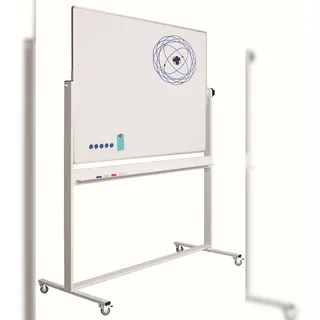 PROREGAL Magnetische doppelseitige Drehtafel Whiteboard für intensive Nutzung, HxB 100x150cm, 360° drehbar und auf jeden Winkel einstellbar