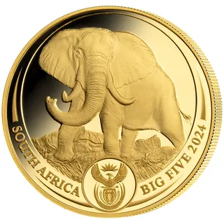 Südafrika 2024: 1 Unzen Goldmünze "Elefant" - Big Five III - PP