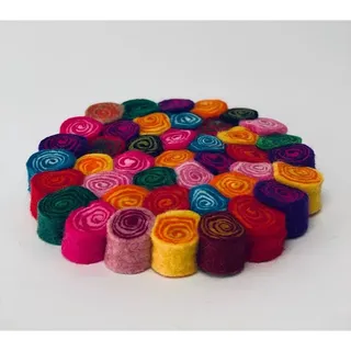 Nepalaya Filz Untersetzer Topfuntersetzer Marshmallow Spirale handgefertigt 100% Wolle, Topf hitzebeständig (bunt)