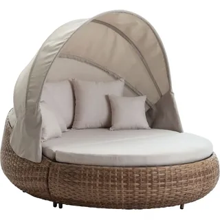 Dehner Daybed Tulum Liege 179 x 163 x 220 cm Braun/Weiß