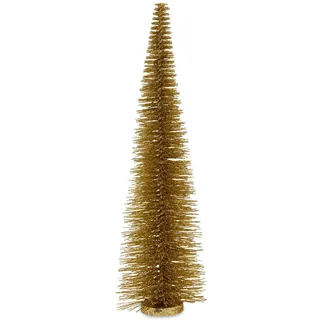 Dekobaum Glitzer 55 cm - goldener Deko Tannenbaum - großer Metall Weihnachtsbaum