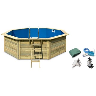 Karibu Gartenpool-Set »Modell 1« - blau - Edelstahl - blau