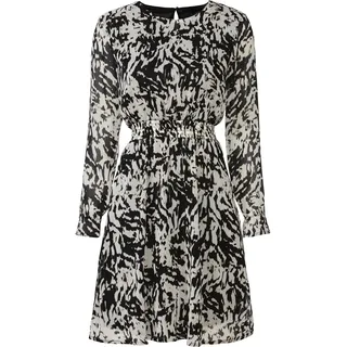 ESMARA® Damen Kleid Chiffon (Schwarz/Weiß, 42)