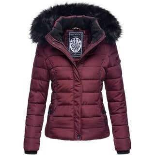 NAVAHOO Damen Steppjacke Hochwertige Winterjacke Mit Voluminöser Kunstpelz-Kapuze Miamor