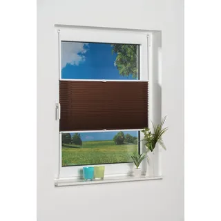 K-home Plissee Klemmfix ohne Bohren - EasyFix 40 x 130 (B x L) Braun Lichtschutz
