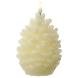 MARELIDA LED Kerze Tannenzapfen 13 cm creme