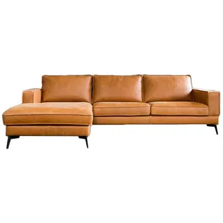 KAWOLA BLOOM Ecksofa Leder cognac Recamiere links