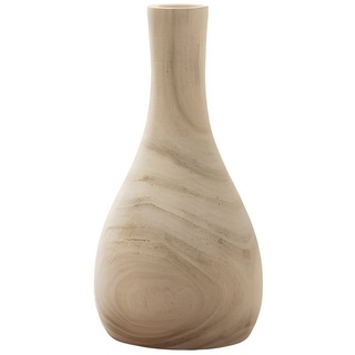 Dekoleidenschaft Dekovase "Wood", rund, aus naturbelassenem Paulownia Holz, 24 cm hoch, Vase für Trockenblumen, Holzvase, Tischvase