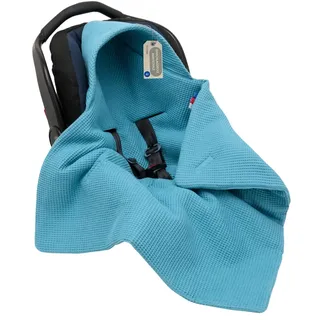 Solvera_Ltd Einschlagdecke Babyschale Kinderwagen Baumwolle Aquamarin