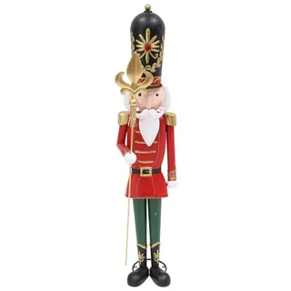 Dekoleidenschaft Dekofigur "Nussknacker" XXL Metall Figur, klassische Weihnachtsdeko Soldat 90 cm, Deko Weihnachten groß