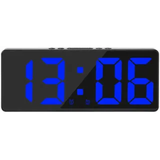 Große, Smarte Digitale Wanduhr Mit App-steuerung Für Uhrzeit/datum/tonauslösung Und Countdown-timer-funktion, Stufenloser Helligkeits- Und Lautstärkeregelung Sowie Schlummerfunktion – Schwarzes Gehäus