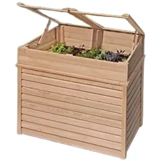 Gartenwelt Riegelsberger Hochbeet Kräuterbeet 125x85x101/110 cm Frühbeet aus Lärchenholz, Lärche natur, robust, wetterbeständig, langlebig, Integr. Frühbeet braun