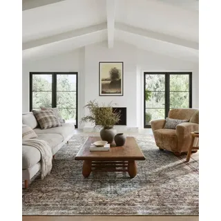 Loloi Amber Lewis Georgie Collection GER-04 Teppich, Blaugrün/Antik-Optik, 60 x 200 x 200 cm, Florhöhe, 1,9 cm
