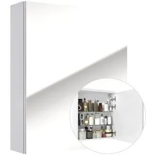 Lomadox Spiegelschrank SOFIA-107 50 cm weiß 1-trg Hochglanz lackiert, B/H/T: ca. 50/60/15 cm weiß