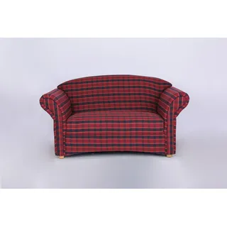 Better Home Couch 2-Sitzer Rot Kariert