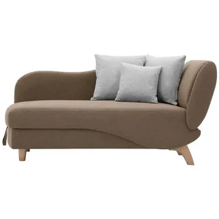 vente-unique Recamiere Polyester 1-Sitzer Braun