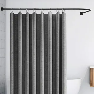 Duschvorhangstange L-form, Winkelstange 70-95 X 105-165 Cm, Verstellbar, Schwarz, 100% Service