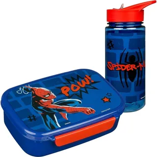 Scooli Set Brotdose und Trinkflasche Spider Man - Blau