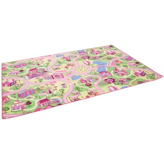 Snapstyle Kinder Spiel Teppich Straßenlandschaften (160x200, rosa)