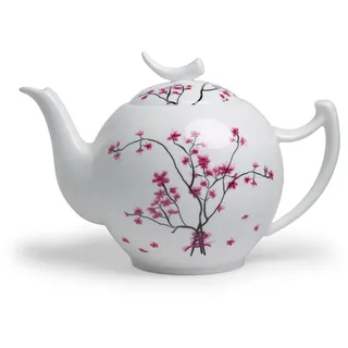 Teekanne Cherry Blossom mit Kirschblüten 2000ml weiß rosa Porzellan TeaLogic