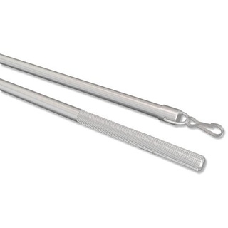 Interdeco Schleuderstäbe/Gardinenstäbe (2 Stück) Silbergrau aus Aluminium für Gardinen/Vorhänge, Simply, 75 cm