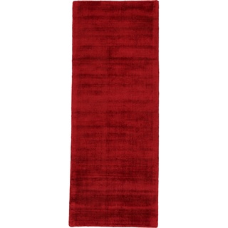 Teppich CARPETFINE "Ava Viskoseteppich" Teppiche Gr. B/L: 75 cm x 200 cm, 13 mm, 1 St., rot Esszimmerteppiche