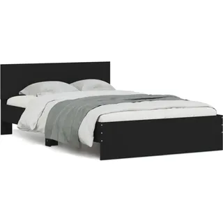 vidaXL Bettgestell mit Kopfteil Schwarz 140x200 cm