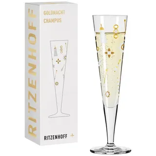 Ritzenhoff Sektglas GOLDNACHT, Glas, Höhe: 24cm, Farbe: transparent, Motiv: Schmuck