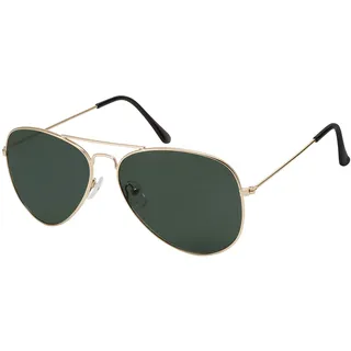 La Optica B.L.M. Sonnenbrille Herren Damen UV400 Retro Pilotenbrille Vintage Fliegerbrille 70er Jahre Groß - Gold Farben (Gläser: Grün Klassisch) - M