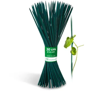 Novatool 1000x Splittstäbe 30 cm x 3,5 mm I Grün I Pflanzenstab Bambus Rankhilfe Holz Tokinstäbe Tonkinstab Pflanzenstütze orchideenstab Rankgitter Holz