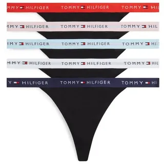 Tommy Hilfiger Underwear Tanga (5-St) Körpernahe Passform mit elastischem Bund schwarz L (40)