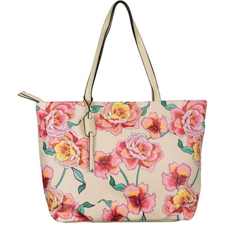 Shopper GABOR "Zip shopper L" Gr. B/H/T: 45 cm x 31 cm x 15 cm, bunt (geblümt) Damen Taschen Handtaschen mit Blumenaufdruck